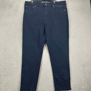 Eddie Bauer Flex Mens‎ Slim Jeans 40X30 Blue Dark Wash Stretch Denim Pants NEW